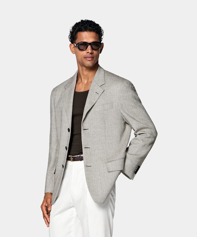 SUITSUPPLY Cotton Silk Brown Ribbed Tank Top